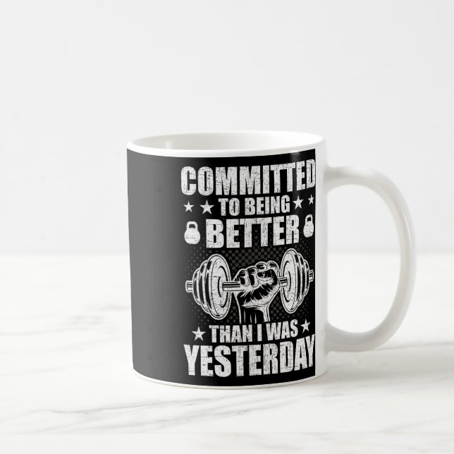 Caneca De Café Comprometido A Ser Melhor Que Ontem (Direita)