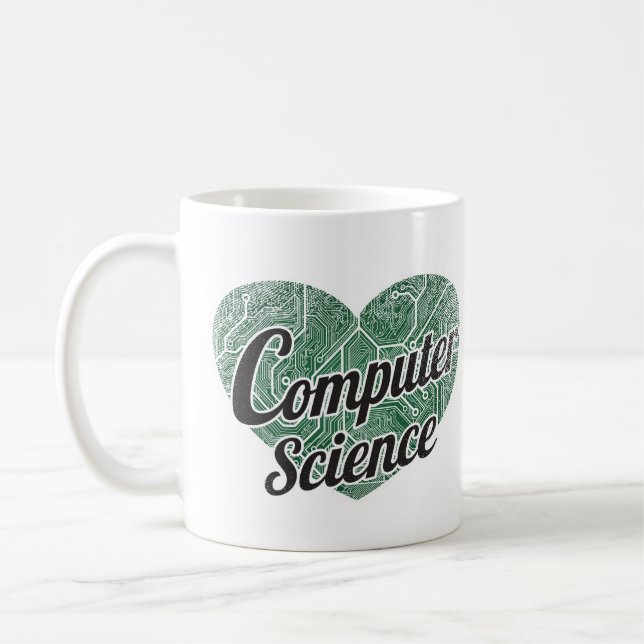 Caneca De Café Computação Retro Heart Blackboard Love (Esquerda)
