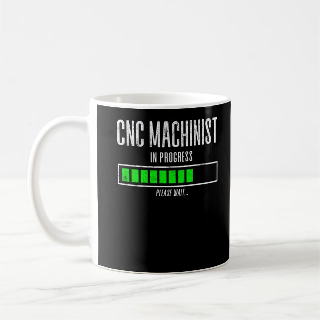 Caneca De Café Computador CNC em Andamento Aguarde Carregando (Esquerda)