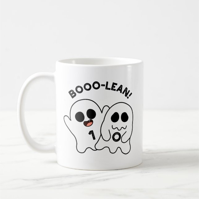 Caneca De Café Computador Engraçado Boo-lean Ghost Boolean Pun (Esquerda)