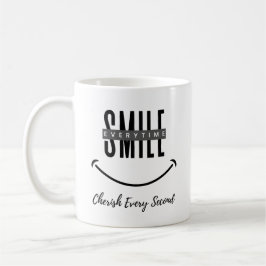 Caneca De Café con cita Sonreir cada vez - Apreciar cada Segundo