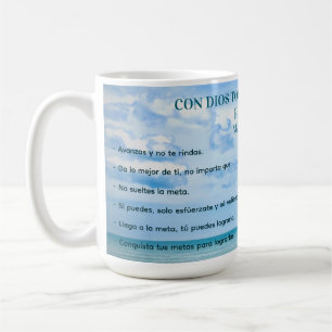 Caneca De Café Con Dios Todo Possível Blue Sky Conquista Metas