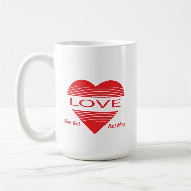 Caneca De Café Conceito de design de amor e romance com elementos (Esquerda)