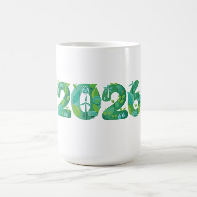 Caneca De Café Conceito de Energia Verde Eco 2026 (Centro)