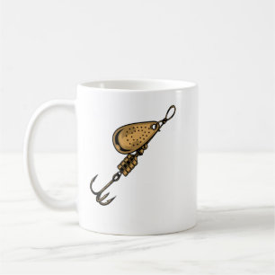 Caneca De Café conceito de isca de pesca de vintagem com gancho e