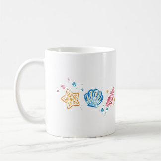 Caneca De Café Concha e Estrela-do-Mar Desenho – Design Estético