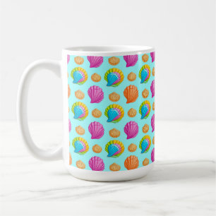 Caneca De Café Conchas Coloridas