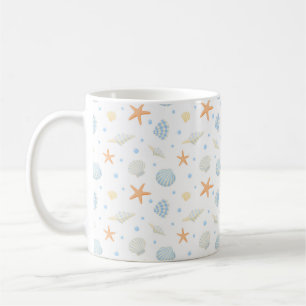 Caneca De Café Conchas marítimas e Starfish