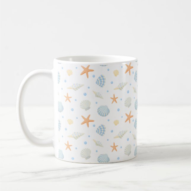 Caneca De Café Conchas marítimas e Starfish (Esquerda)