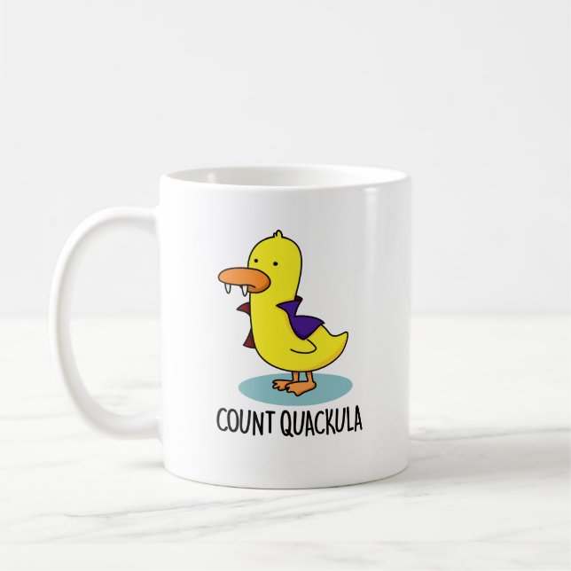 Caneca De Café Conde Quackula Engraçado Pun (Esquerda)