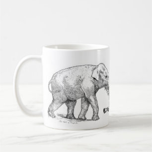 Caneca De Café Condecoração de ilustração elefante de safra