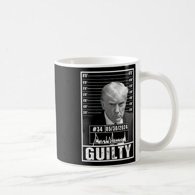 Caneca De Café Condenação do veredicto Donald Trump Mug Shot (Direita)