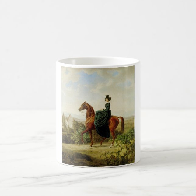 Caneca De Café Condessa em Horseback (Cavalo Marrom Elegante) (Centro)