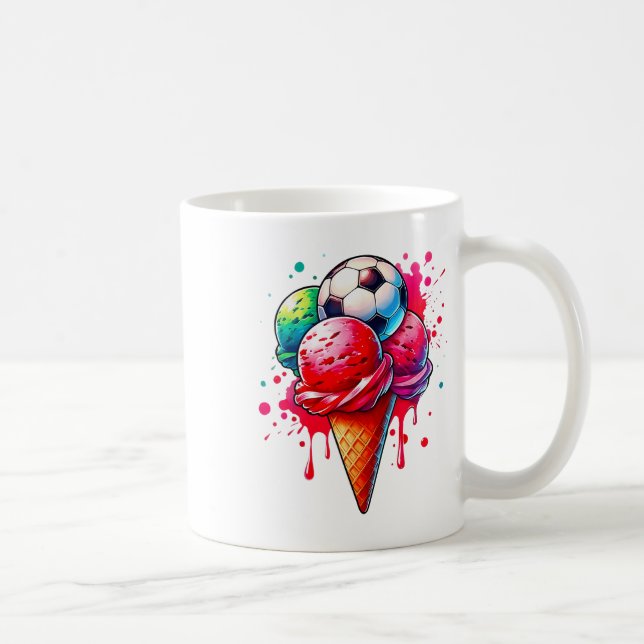 Caneca De Café Cone de Aquarela do Sorvete de Disco com Sprinkl (Direita)