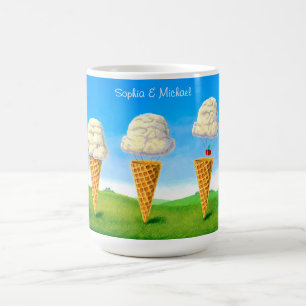 Caneca De Café Cone de Sorvete, Balão de Ar Quente Caprichoso, No