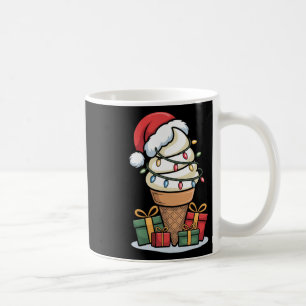 Caneca De Café Cone de Sorvete das Luzes de Natal com Des de Papa