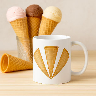Caneca De Café Cone de Sorvete de Waffle Triplo Sobremesa de Verã