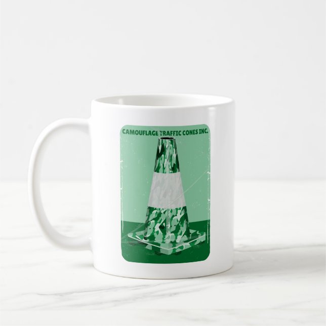 Caneca De Café Cone de trânsito engraçado com cone de Camouflard (Esquerda)
