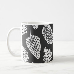 Caneca De Café Cones de pinheiro, quadro botânico.
