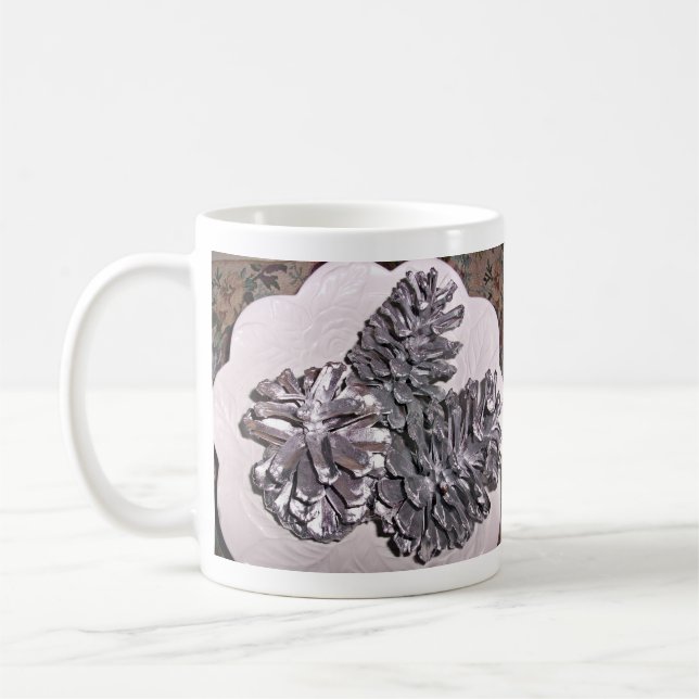 Caneca De Café Cones pintados prata do pinho (Esquerda)