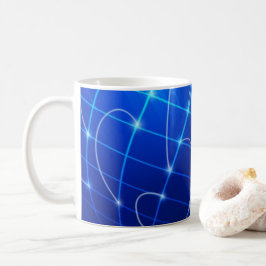 Caneca De Café Conexões de rede azul e branca