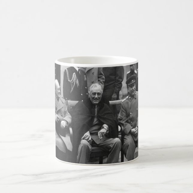 Caneca De Café Conferência de Ialta Roosevelt Stalin Churchill 19 (Centro)