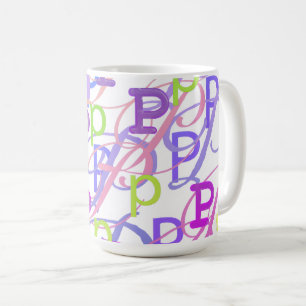 Caneca De Café Confete de Letra "P"
