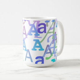 Caneca De Café Confete de Letras "A"