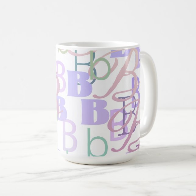 Caneca De Café Confete de Letras "B" (Frente Esquerda)