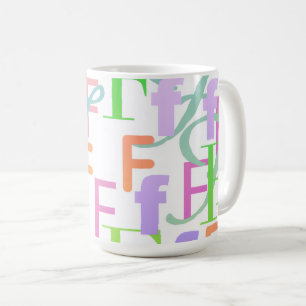 Caneca De Café Confete de Letras "F"