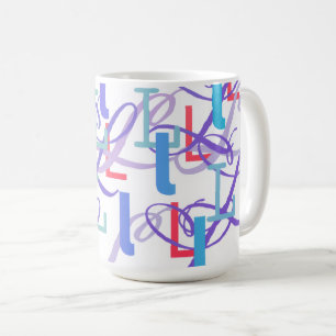 Caneca De Café Confete de Letras "L"