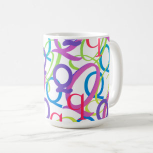 Caneca De Café Confete de Letras "Q"