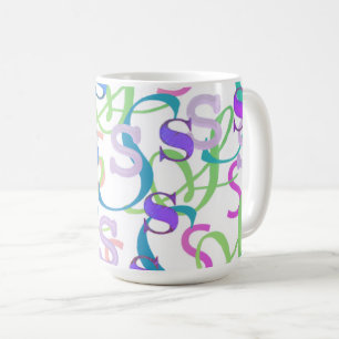 Caneca De Café Confete de Letras "S"