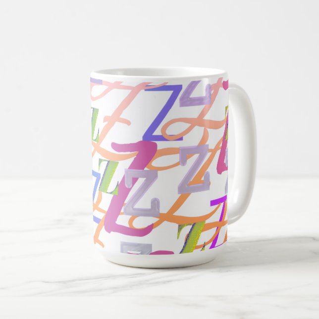 Caneca De Café Confete de Letras "Z" (Frente Esquerda)