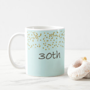 Caneca De Café Confetes do aniversário de 30 anos