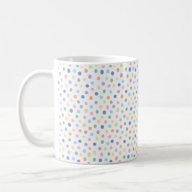 Caneca De Café Confetti Dots Moderno de Confetti Desenhado à Mão (Esquerda)