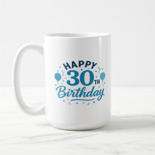 Caneca De Café Confetti e Saúde: Feliz aniversário de 30 anos Mug