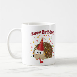 Caneca De Café Confetti Happy Birthday Hedgehog