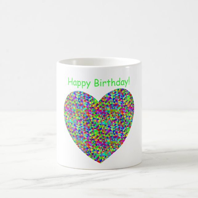 Caneca De Café Confetti Heart Mug Personalizado Personalizável (Centro)