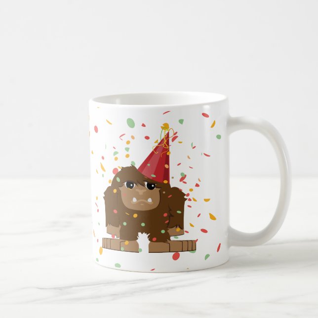 Caneca De Café Confetti Party Sasquatch Bigfoot (Direita)