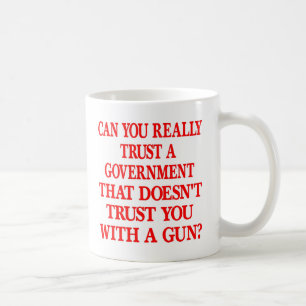 Caneca De Café Confiança branca do Gov você com arma