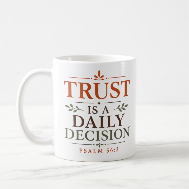 Caneca De Café Confiança é Decisão Diária Devocional Diário Crist (Esquerda)