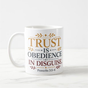 Caneca De Café Confiança É Obediência Disfarçada Fé Cristã