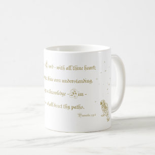 Caneca De Café Confiança na bíblia do Lorde Proverbs.