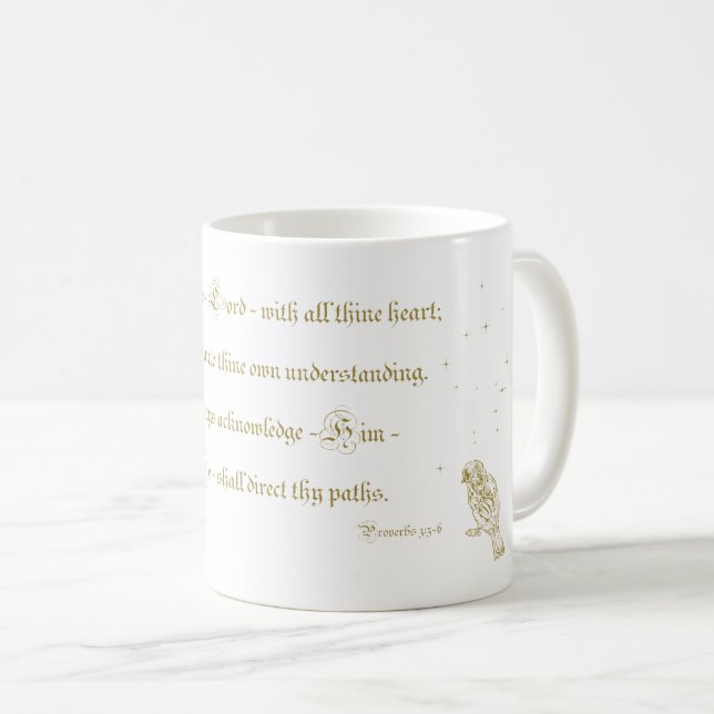 Caneca De Café Confiança na bíblia do Lorde Proverbs. (Frente Esquerda)