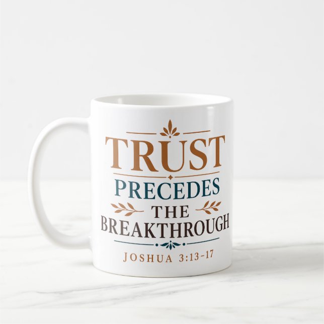 Caneca De Café Confiança Precede a Fé Cristã Revolucionária (Esquerda)