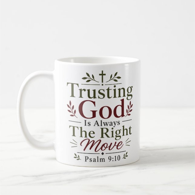 Caneca De Café Confiar em Deus é Sempre a Decisão Certa Fé (Esquerda)