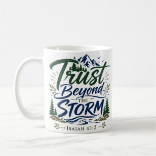 Caneca De Café Confie Além da Tempestade Citação de Fé Espiritual