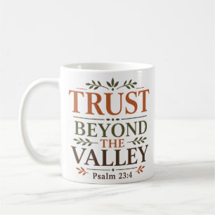 Caneca De Café Confie Além do Vale Versículo da Bíblia Inspirado