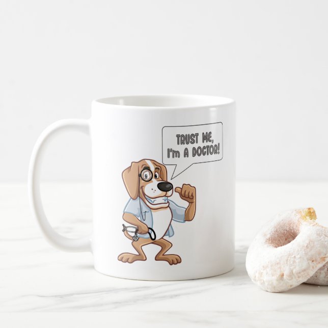 Caneca De Café Confie em mim como um médico (Com Donut)